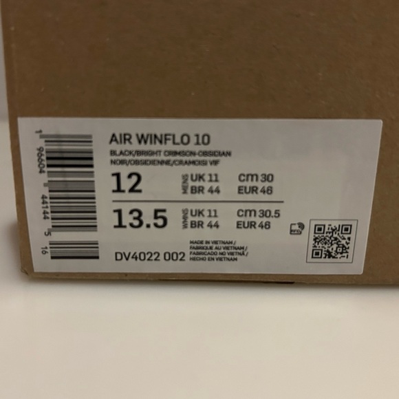 New Nike Air Winflo 10 Black Running Shoes - Men’s Size 12 / EU46 NIB - Picture 5 of 5
